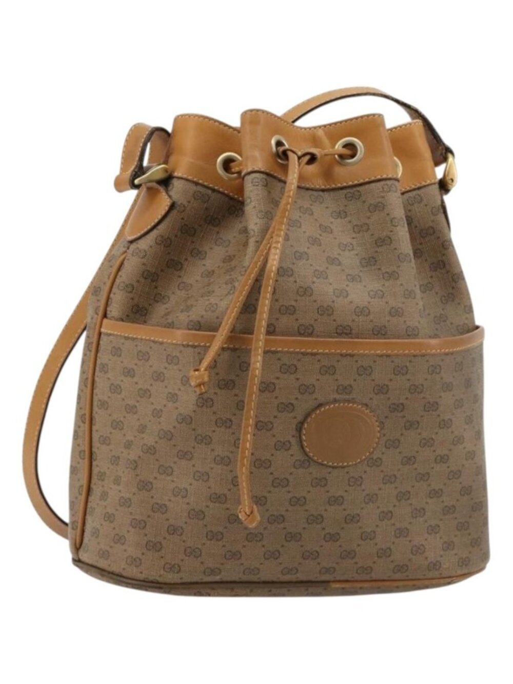 GUCCI Micro GG Supreme Shoulder Bag PVC Beige Gold 001 904 0791